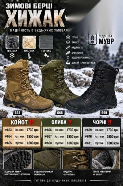 Зимові берці Хижак
