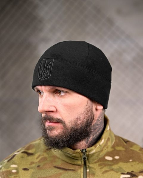 Шапка флісова з тризубом